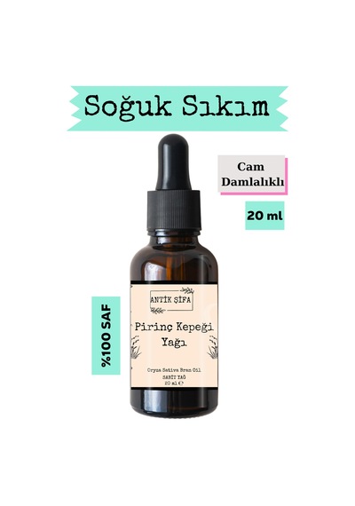 Pirinç Kepeği Yağı - 20 Ml %100 Soğuk Sıkım, Saf Pirinç Yağı 20 ML