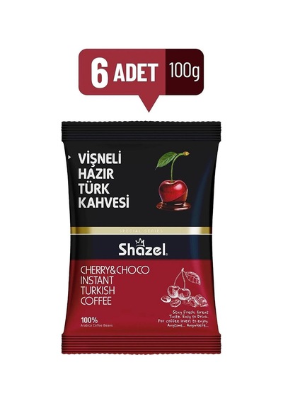 Shazel Vişneli Hazır Türk Kahvesi 6 Adet 100 Gr