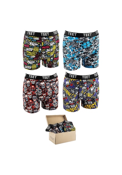 Teet Premium Erkek Boxer Pamuklu Desenli 4'Lü Set K3 001 Teet Premium Erkek Boxer Pamuklu Desenli 4'Lü Set K3 001