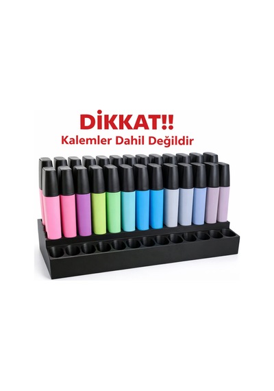 30 Adet Kapasiteli Kalem Standı Çoklu Masaüstü Kalemlik Organizer Sert Plastik Kalem Tutucu Stand Çok Renkli