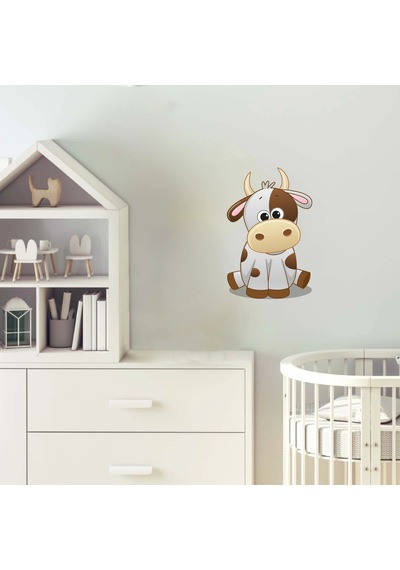 Sevimli İnek Sticker Renkli