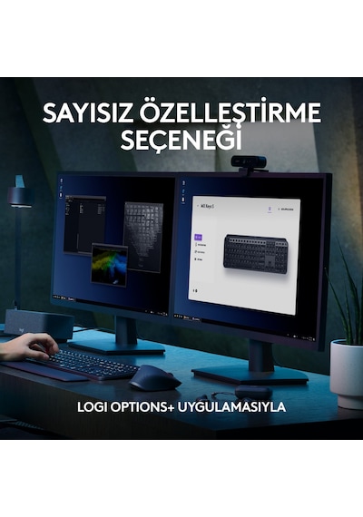 Logitech Mx Keys S Gelişmiş Aydınlatmalı Tam Boyutlu Kablosuz Türkçe Q Klavye - Siyah