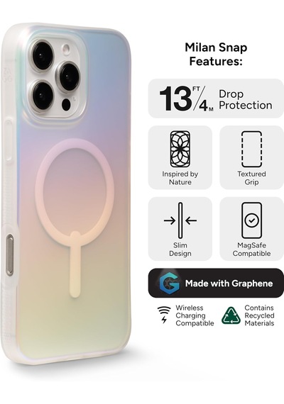 Zagg Apple Uyumlu iPhone 16 Pro Max İçin Milan Çıtçıtlı Kılıf - Renk Değiştirme Kaplaması, Magsafe Ve Kablosuz Şarj , 13 Ft Düşme Koruması, Grafen Takviyeli, Çevre Dostu, Mat Yanardöner Çok Renkli Zagg Apple Uyumlu iPhone 16 Pro Max İçin Milan Çıtçıtlı Kılıf - Renk Değiştirme Kaplaması, Magsafe Ve Kablosuz Şarj , 13 Ft Düşme Koruması, Grafen Takviyeli, Çevre Dostu, Mat Yanardöner Çok Renkli