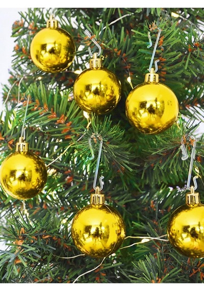 Yılbaşı Ağaç Süsü Gold Renkli Top Noel Süs 3 Cm 12 Adet Top 3 Cm