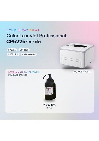 Hp 307a Ce740a Toner Tozu Siyah 280gr / Color Laserjet Cp5225 / Cp5225n / Cp5225dn