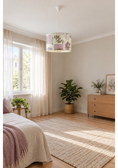 Şenay Aydınlatma Modern Silindir Kumaş Sarkıt Avize Alaçatı Tavan Lambası Salon Yatak Odası