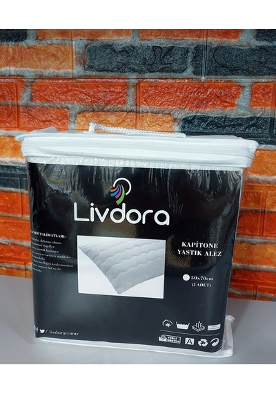 Livdora Kapitoneli 2li Pamuklu Yastık Alezi, Koruyucu 50x70