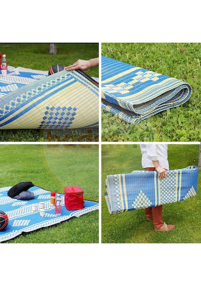 Plastik Hasır Halı Kilim Piknik Cami Park Plaj Bahçe Balkon Teras Kamp Outdoor Karavan 140 X 230 Cm 98 x 98