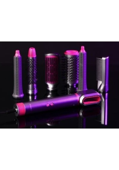 Heifer Air Shape 7'si 1 Arada Saç Şekillendirici Set İyon Teknolojili 18 Cm Metal Plaka 3 Isı Ayarı Pembe