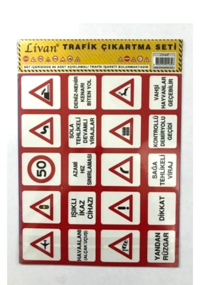 Livan Sticker Trafik Levhaları Tanıım Seti