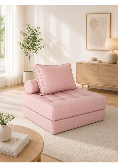 Newness Tekli Koltuk & Puf Pembe