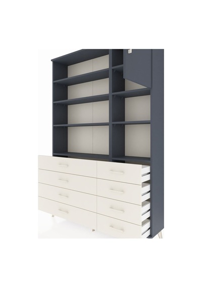 Arges Dolap 8 Raflı 8 Çekmeceli Tek Kapaklı 132x30x195 Antrasit-antrasit/aytaşı Antrasıt/aytası Arges Dolap 8 Raflı 8 Çekmeceli Tek Kapaklı 132x30x195 Antrasit-antrasit/aytaşı Antrasıt/aytası