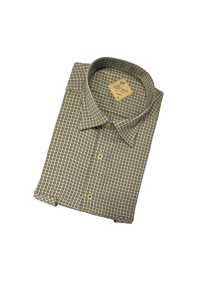 Linen Keten Klasik %100 Cotton Uzun Kollu Terletmeyen Gömlek Sarı