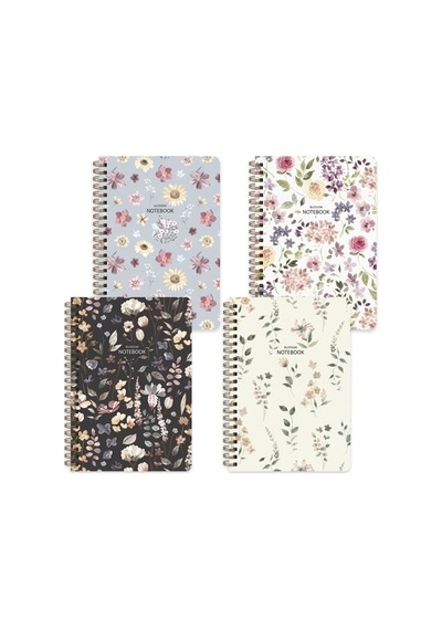 Keskin Color Defter Spiralli Sert Kapak Çiçek A5 96 Yaprak Çizgili 418943-99 Çok Renkli
