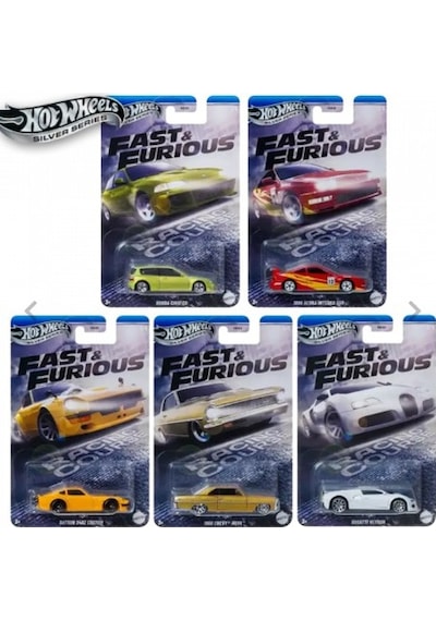Hot Wheels Silver Series Fast & Furious 5'li Set Hnr88 Çok Renkli