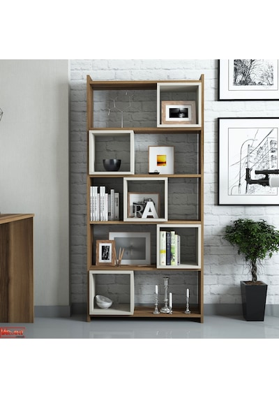 Variant Box Kitaplık Ve Çalışma Masası Takımı - Ceviz / Krem
