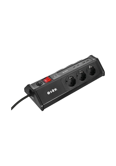 S-link Prz03 Prizhive 3 Metre 1860 Joule 3x1.5mm 2xusb 2xtype C 2.4a/5v 250v 16a/3860w 6 Lı Akım Korumalı Priz 3 M