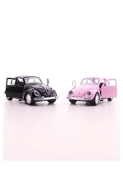 Mobgift 2'li Set Siyah Pembe Metal Vosvos Araba Büyük Boy 12cm