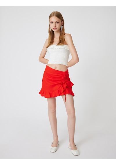 Koton Fırfırlı Mini Keten Şort Etek Slim Fit Fiyonk Detaylı Kırmızı 4sal70013ıw Kırmızı Koton Fırfırlı Mini Keten Şort Etek Slim Fit Fiyonk Detaylı Kırmızı 4sal70013ıw Kırmızı