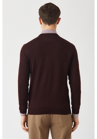 Bisse Erkek Bisiklet Yaka Triko BORDO Bordo