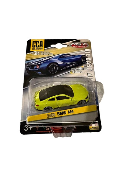 Bmw M4 Die-cast Model Araba, 1:64 Ölçek,sarı, Çalışan Süspansiyon