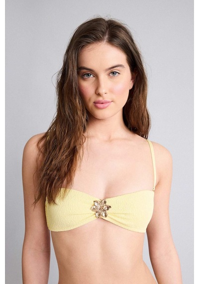 Defacto Regular Fıt Krinkıl Kumaş Bikini Üstü G9296ax26smyl118 Sarı-yl118
