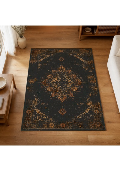 Kartela Halı Melo Halı Jüt Taban Dokuma Halı Antrasit - 80 X 120 Cm