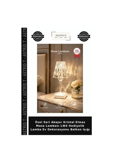 Özel Seri Abajur Kristal Elmas Masa Lambası Lw4 Hediyelik Lamba Ev Dekorasyonu Balkon Işığı