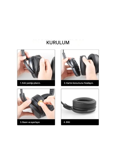 Sennheiser İle Uyumlu Kulaklık Pedi Hd450bt Hd458bt Hd350bt Hd4.50bt Hd4.50btnc Hd4.50se Hd4.40bt Hd4.30g Hd4.20s Hd400s İçin Yedek Kulak Yastığı,hafızalı Köpük,yumuşak Pu Deri