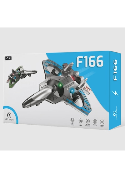 Katjmer F166 Uçak Flying Club Dayanıklı Köpük Gövdeli 2.4ghz Uzaktan Kumandalı 360derece Dönebilen Oyuncak 3batarya