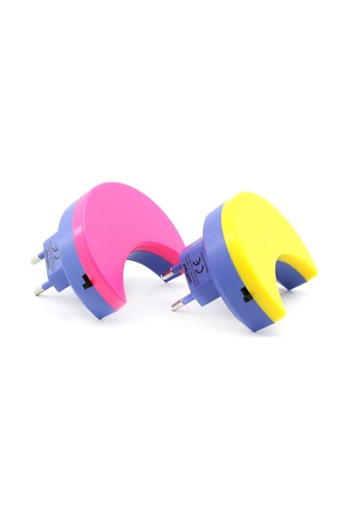 Softled-6975 Ay Figürlü Renkli Gece Lambası - 0.5w 3 Led- 10'li Paket Diğer