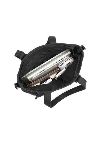 Smart Bags Siyah Twill Dimi Kumaş Büyük Boy Uzun Askılı Günlük Kadın Omuz Çantası