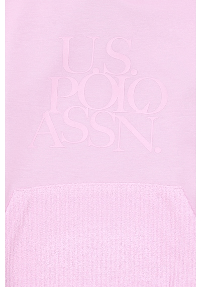 U.S. Polo Assn. Kız Çocuk Pembe Kapüşonlu Sweatshirt 50290722-VR041