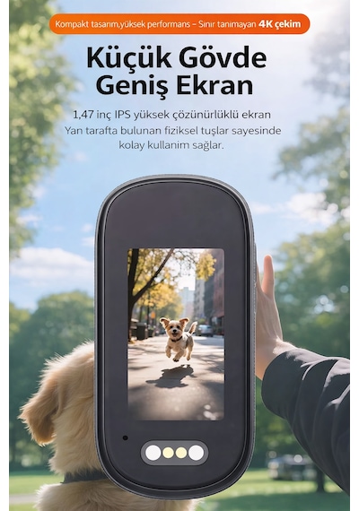 4k Ultra Hd Mini Aksiyon Kamerası Manyetik Klipsli Su Geçirmez Geniş Aksesuar Seti