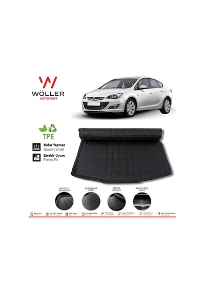 Opel Astra J Sedan Bagaj Havuzu 2010 2020 3D Wöller Ultraflex Astra J Sedan 2010-2019 Arası