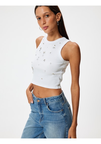 Koton Halter Yaka Atlet Taş Detaylı Kolsuz Slim Fit Ekru 4sal30362ık Ekru Koton Halter Yaka Atlet Taş Detaylı Kolsuz Slim Fit Ekru 4sal30362ık Ekru