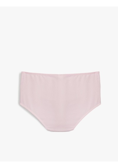 Koton Etiket Detayı Ribanalı Yüksek Bel Hipster Kadın Külot Pembe 5slk30169mk Gül