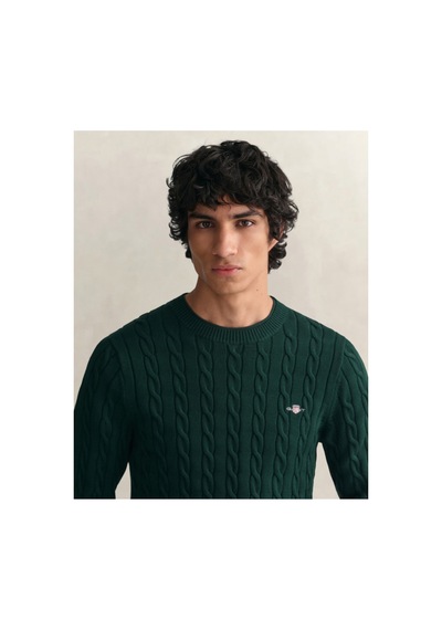 Gant Erkek Yeşil Regular Fit Bisiklet Yaka Kazak-24765 374-yeşil