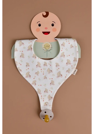 E&f Store Erkek Bebek 3'lü Sıvı Geçirmez Emzik Tutucu Mama Önlüğü - Model 1 Çok Renkli