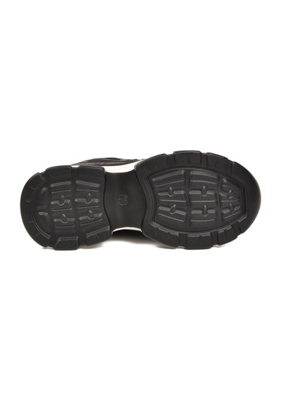 Guja Fileli Bağcıklı Kalın Tabanlı Sneaker Şık Rahat Siyah Kadın Casual Yürüyüş Ayakkabı 26y323
