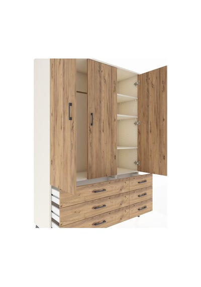Hyperion Dolap 5 Raflı 6 Çekmeceli Tek Askılı 132x44x195 Aytaşı-çam/çam Atlas Çam/atlas Çam Hyperion Dolap 5 Raflı 6 Çekmeceli Tek Askılı 132x44x195 Aytaşı-çam/çam Atlas Çam/atlas Çam