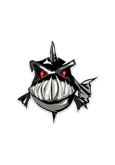Piranha Araba Etiket Sticker 17 Cm