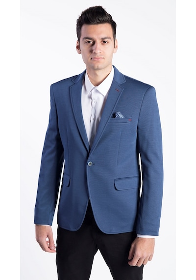 Sposo 5108 Dar Kalıp Yarım Astarlı Mavi Erkek Blazer Ceket Mavi