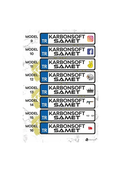 Karbonsoft Kişiye Özel Ahşap Dekor Plaka, Araba Plaka, Isimli Plaka, Cam Önü Plakası, Aksesuar Plaka Karbonnm500