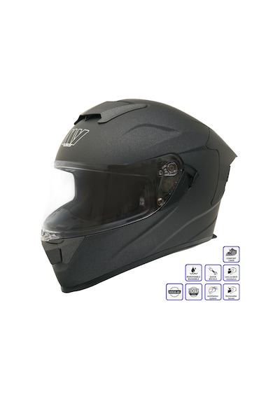 Gp My Helmet Mks001-mg Yarış Spoiler Güneş Vizörlü Şeffaf Full Face Motosiklet Kaskı Çok Renkli