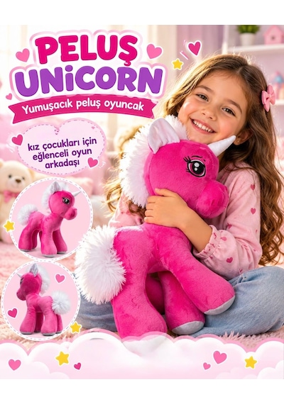 Oyuncak Sevimli Unicorn At Pony 43 Cm My Little Pony Oyun Arkadaşı Hediyelik Peluş Pembe