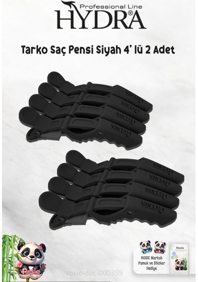 2 Adet Tarko Hydra 2192 Saç Pensi 4 Lü Siyah Ve Rosıe Siyah