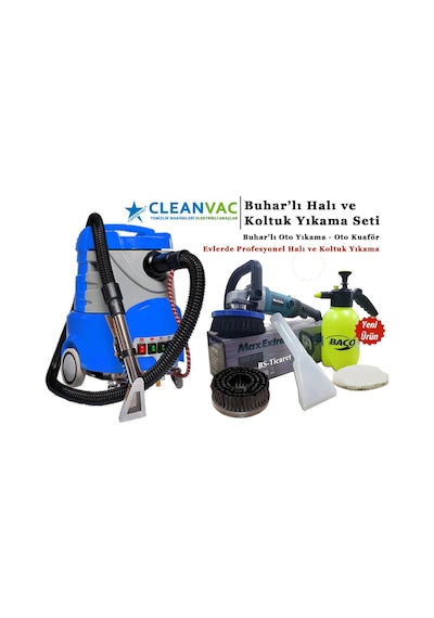 Cleanvac Profesyonel Kompakt Buharlı Halı Ve Koltuk Yıkama Seti