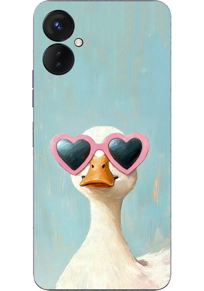 Tecno Spark 9 Pro Uyumlu Yağlı Boya Pop-art Ördek Baskılı Silikon Kılıf Renkli