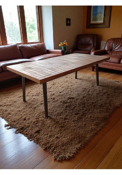 Orta Sehpa Ahşap Ceviz Renk Konik Ayak 120 X 60 Cm Yükseklik 42 C